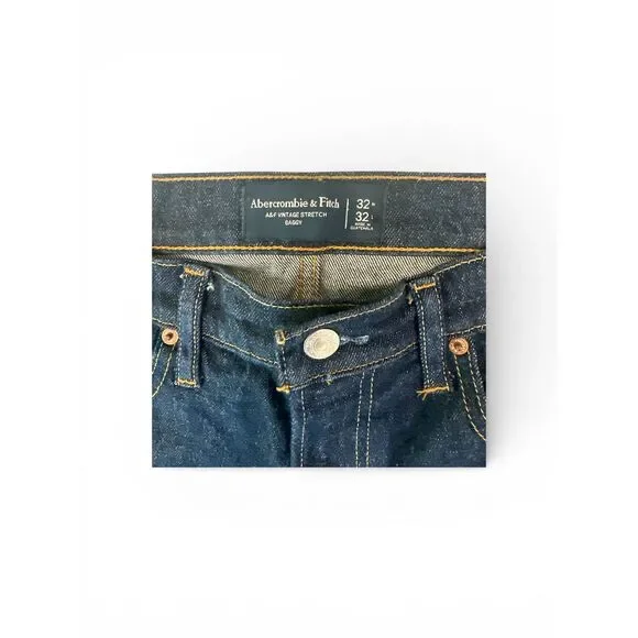 Abercrombie & Fitch Baggy Jean Dark Wash Relaxed Fit 32 x 32 - Picture 7 of 8